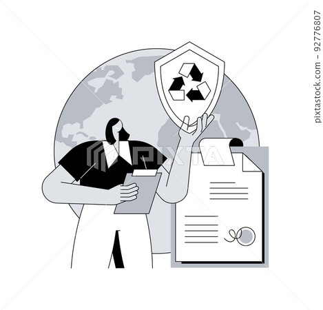 Government mandated recycling abstract concept vector illustration. Ecological regulations, local recycling law, municipal solid waste, recyclable materials, curbside program abstract metaphor. Government mandated recycling abstract concept vector illustration. Ecological regulations, local recycling law, municipal solid waste, recyclable materials, curbside program abstract metaphor. 92776807