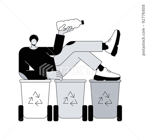 Garbage collection and sorting abstract concept vector illustration. Household waste collection, local disposal systems, waste segregation, urban curbside service vehicles abstract metaphor. Garbage collection and sorting abstract concept vector illustration. Household waste collection, local disposal systems, waste segregation, urban curbside service vehicles abstract metaphor. 92776808