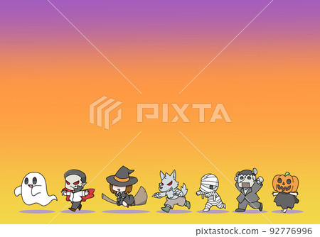 7 types of marching Halloween monster deformed characters 92776996