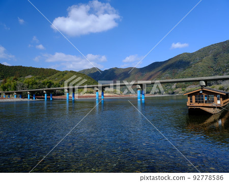 The Sada Subsidence Bridge over the Shimanto River, the last clear stream in Japan The Sada Subsidence Bridge over the Shimanto River, the last clear stream in Japan 92778586