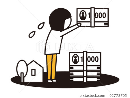 woman offering money and house 92778705