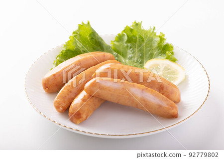 Viennese sausage (coarsely ground sausage) before cooking Viennese sausage (coarsely ground sausage) before cooking 92779802