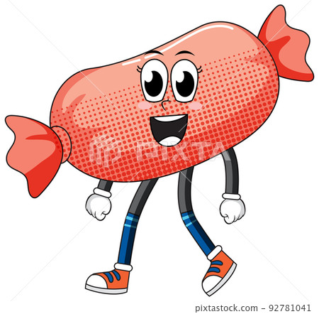 A sausage cartoon character on white background 92781041