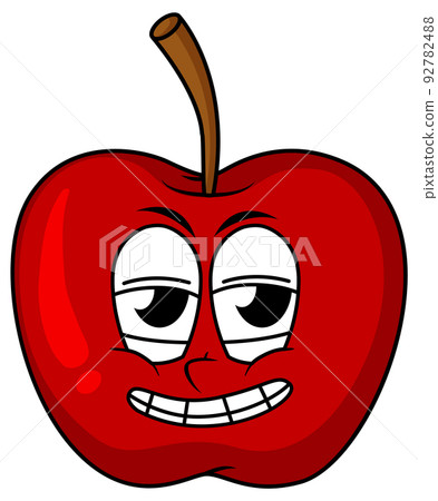 Red apple with happy face Red apple with happy face 92782488
