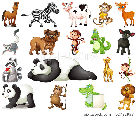 Set of animal cartoon character 92782958