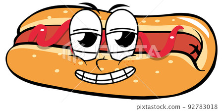 Hotdog with funny face Hotdog with funny face 92783018