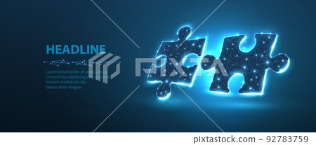 Two puzzles. Digital solution, successful collaboration, partners cooperate, implement merge, matching concept. Two puzzles. Digital solution, successful collaboration, partners cooperate, implement merge, matching concept. 92783759