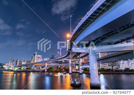 城市夜景“東京”兩國JCT /城市景觀 城市夜景“東京”兩國JCT /城市景觀 92784077