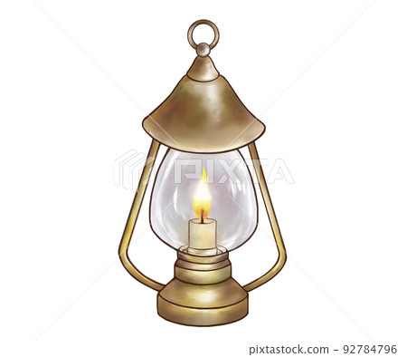 Realistic watercolor illustration of a retro lantern Realistic watercolor illustration of a retro lantern 92784796