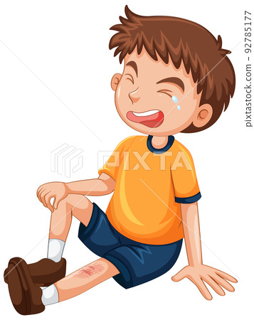 A girl injure on white background 92785177