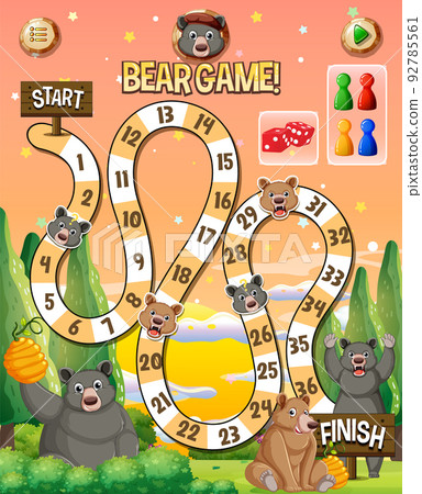 A snake ladder bear game template A snake ladder bear game template 92785561