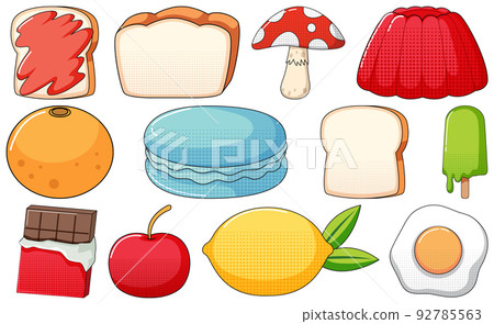 Set of vintage style cartoon on white background Set of vintage style cartoon on white background 92785563
