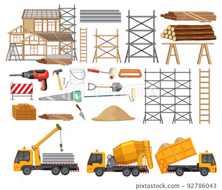 Set of construction site objects 92786043