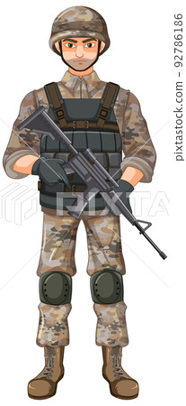 Soldier in uniform cartoon character Soldier in uniform cartoon character 92786186