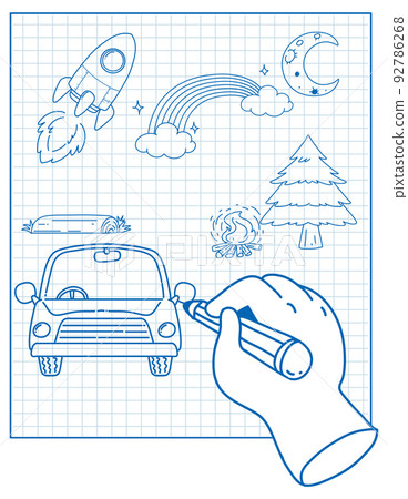 Set of simple children hand drawing objects Set of simple children hand drawing objects 92786268