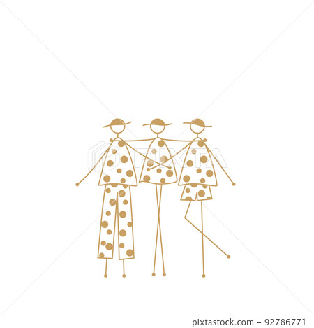 圖標線條藝術簡單線條圖標線條畫朋友 圖標線條藝術簡單線條圖標線條畫朋友 92786771