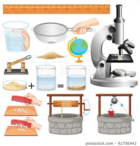 Science equipments on white background 92786942