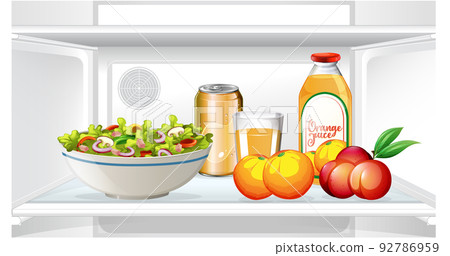 An inside the refrigerator with food An inside the refrigerator with food 92786959