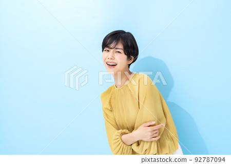 Woman blue back Woman blue back 92787094