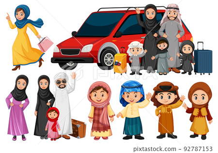 Arabic people with red car 92787153