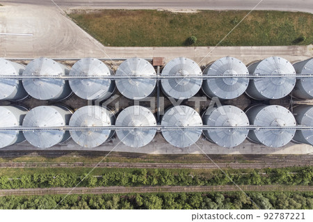 silage for grain storage view from height 92787221