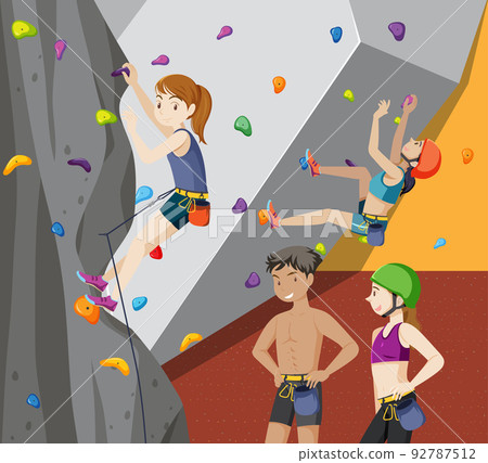 Indoor rock climbing gym Indoor rock climbing gym 92787512