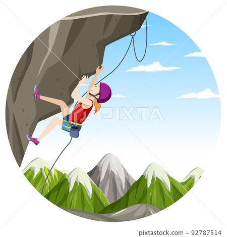 Rock climbing badge isolated 92787514