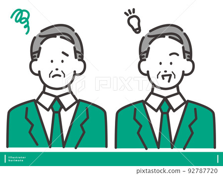 陷入困境的男人和鼓舞人心的矢量插圖素材前後面部表情集 陷入困境的男人和鼓舞人心的矢量插圖素材前後面部表情集 92787720