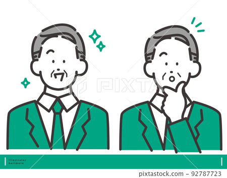 帶有微笑和姿勢的男性矢量插圖素材 積極的面部表情集 帶有微笑和姿勢的男性矢量插圖素材 積極的面部表情集 92787723