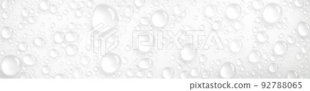 Condensation water drops on white background, rain 92788065