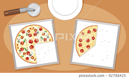 Top view of cheeze pizza on white background 92788425