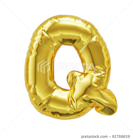 Letter Q shiny golden inflatable balloons 92788659