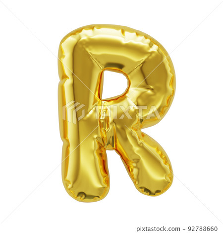 Letter R shiny golden inflatable balloons 92788660