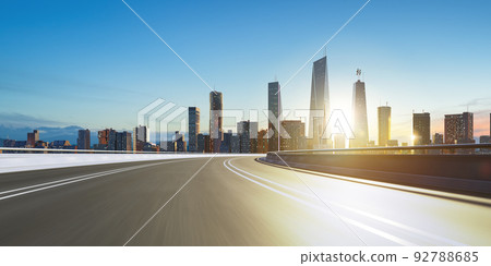 3d rendering highway overpass motion blur with city 3d rendering highway overpass motion blur with city 92788685