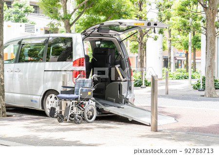 Welfare vehicle Wheelchair Visiting nursing care car Welfare vehicle Wheelchair Visiting nursing care car 92788713