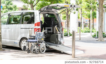 Welfare vehicle Wheelchair Visiting nursing care car Welfare vehicle Wheelchair Visiting nursing care car 92788714