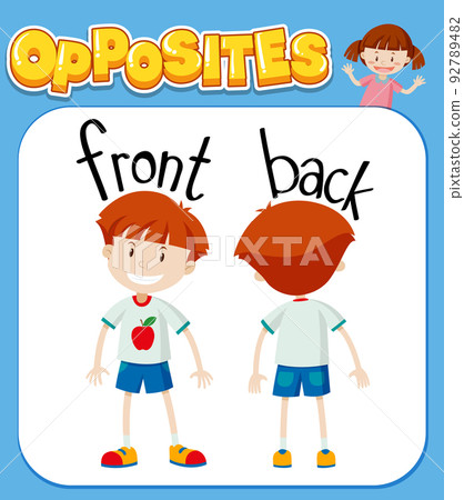 Opposite words for front and back-插圖素材 [92789482] - PIXTA圖庫