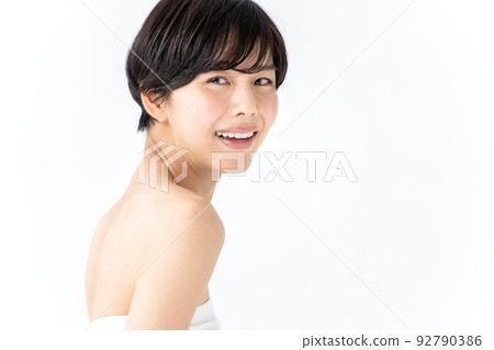 Beauty woman white background Beauty woman white background 92790386