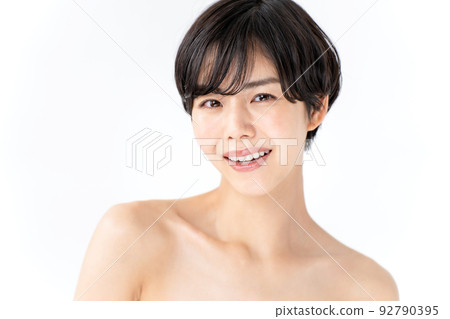 Beauty woman white background Beauty woman white background 92790395