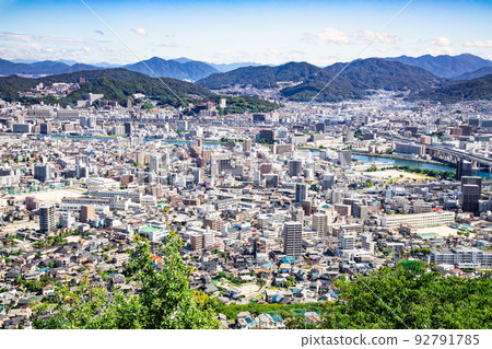 This is a view of the city area on both sides of the Enko River from near the Shinonome exit of Hiroshima Expressway Route 2. You can see the direction of Nukushina JCT. precision image 92791785