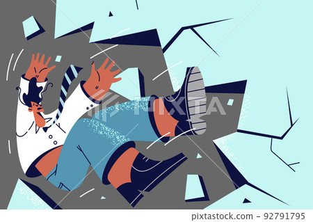 Businessman falling from cliff Businessman falling from cliff 92791795