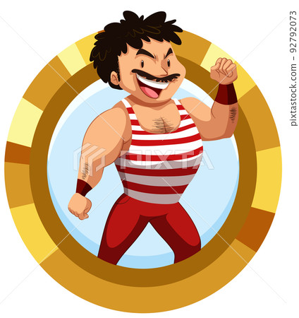 A muscular man cartoon character A muscular man cartoon character 92792073