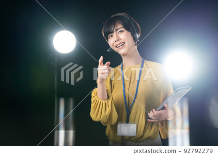 Female Production Staff Broadcast Video Television Female Production Staff Broadcast Video Television 92792279