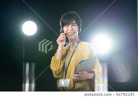 Female Production Staff Broadcast Video Television Female Production Staff Broadcast Video Television 92792285