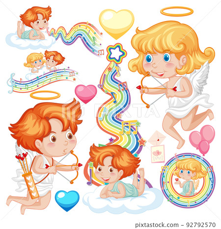 Valentine theme with cute cupids 92792570