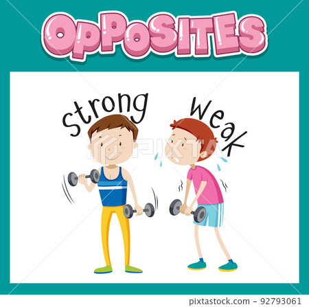 Opposite English words with strong and weak Opposite English words with strong and weak 92793061
