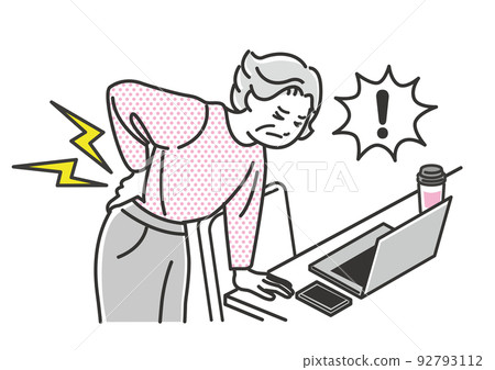 Senior woman with low back pain 92793112