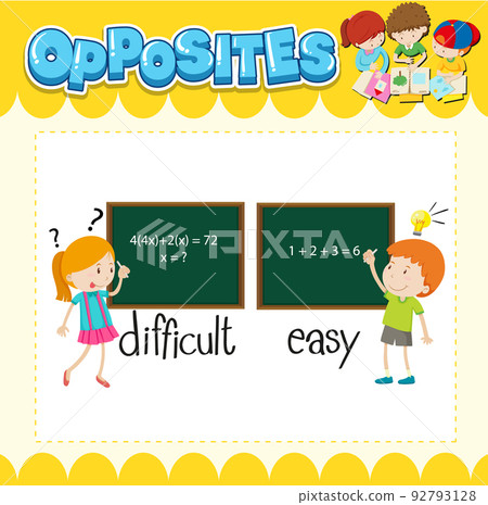 Opposite words for difficult and easy 92793128