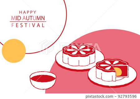 廣式月餅線條畫背景模板 92793596