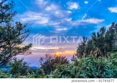 Izu Peninsula in summer, evening view from the highland trekking course Izu Peninsula in summer, evening view from the highland trekking course 92793877